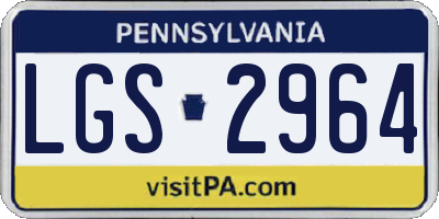 PA license plate LGS2964