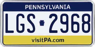 PA license plate LGS2968