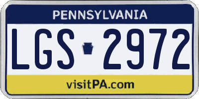 PA license plate LGS2972