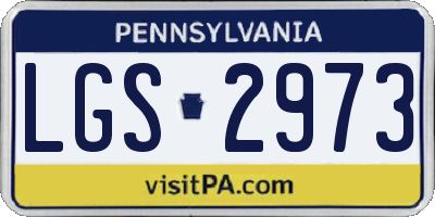 PA license plate LGS2973