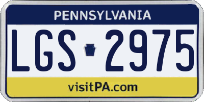 PA license plate LGS2975
