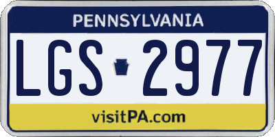 PA license plate LGS2977