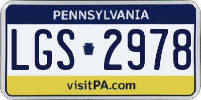 PA license plate LGS2978