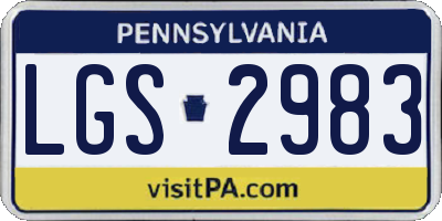 PA license plate LGS2983