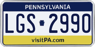 PA license plate LGS2990