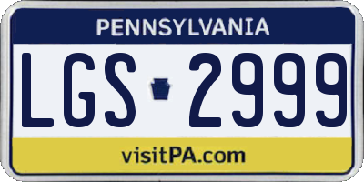 PA license plate LGS2999