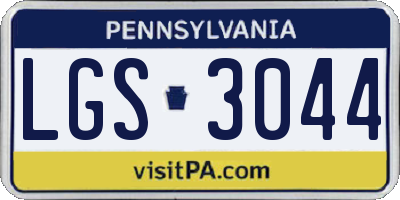 PA license plate LGS3044