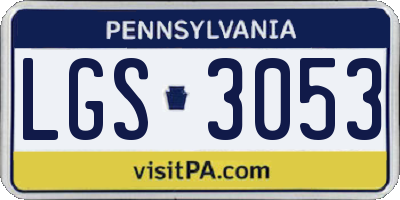 PA license plate LGS3053