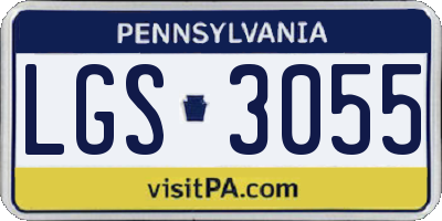 PA license plate LGS3055