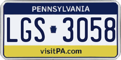 PA license plate LGS3058