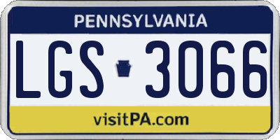 PA license plate LGS3066