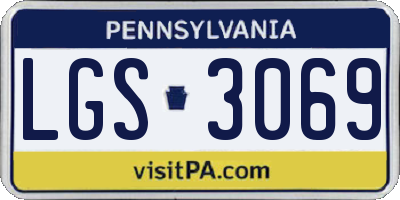 PA license plate LGS3069