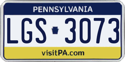 PA license plate LGS3073
