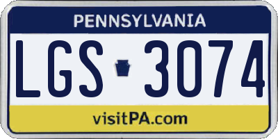 PA license plate LGS3074