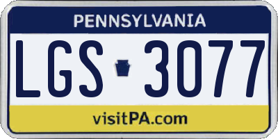 PA license plate LGS3077