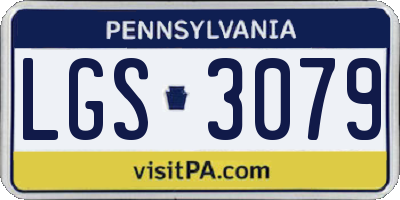PA license plate LGS3079