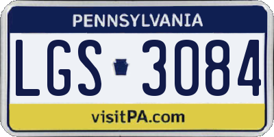 PA license plate LGS3084