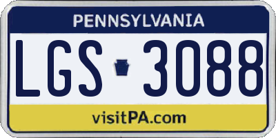 PA license plate LGS3088