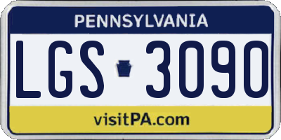 PA license plate LGS3090