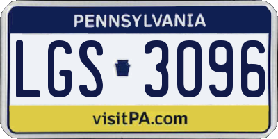 PA license plate LGS3096
