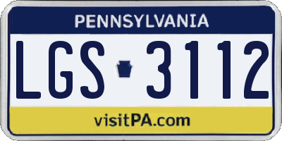 PA license plate LGS3112