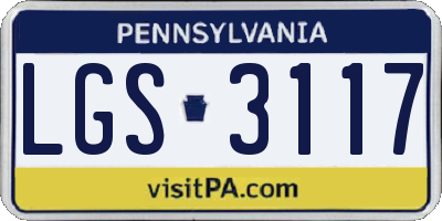PA license plate LGS3117