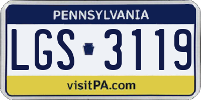 PA license plate LGS3119