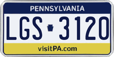 PA license plate LGS3120