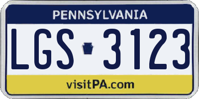 PA license plate LGS3123