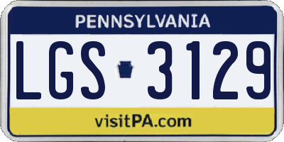 PA license plate LGS3129