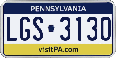 PA license plate LGS3130