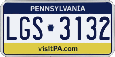 PA license plate LGS3132