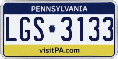 PA license plate LGS3133