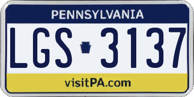 PA license plate LGS3137