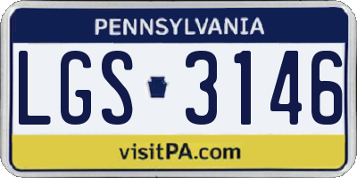 PA license plate LGS3146