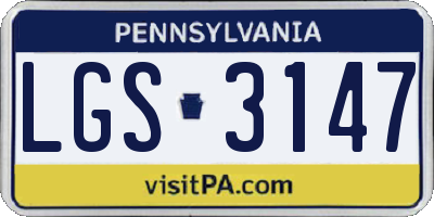 PA license plate LGS3147