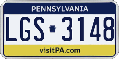 PA license plate LGS3148