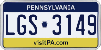 PA license plate LGS3149