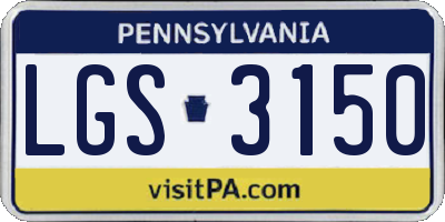 PA license plate LGS3150