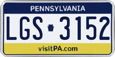 PA license plate LGS3152