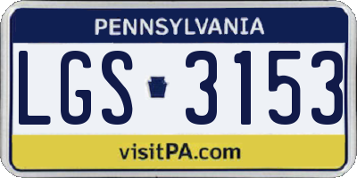 PA license plate LGS3153