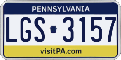 PA license plate LGS3157