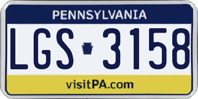 PA license plate LGS3158
