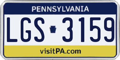 PA license plate LGS3159
