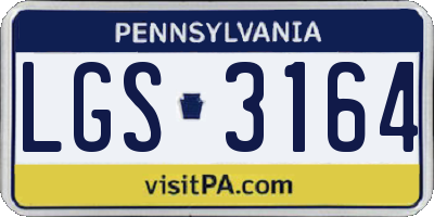 PA license plate LGS3164