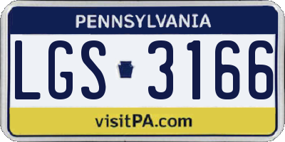 PA license plate LGS3166