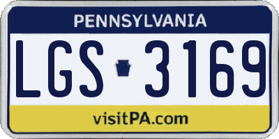 PA license plate LGS3169