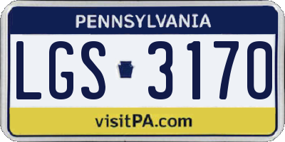 PA license plate LGS3170