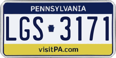 PA license plate LGS3171