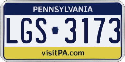 PA license plate LGS3173